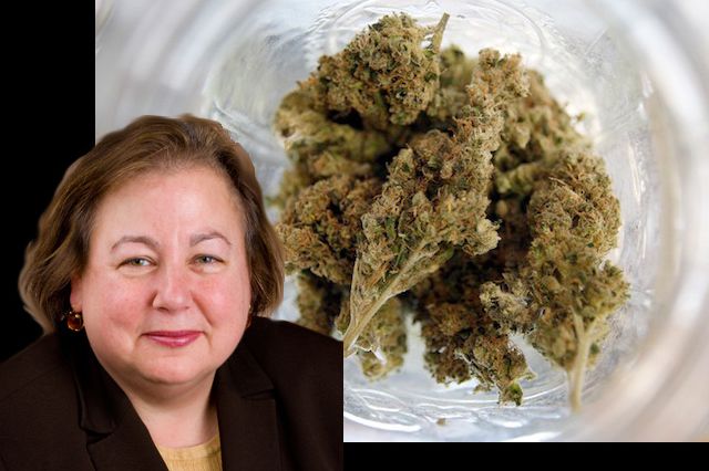 State Senator Liz Krueger and some marijuana